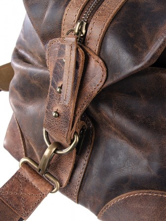 Reisetasche gross rustikal Leder in braun 56 cm
